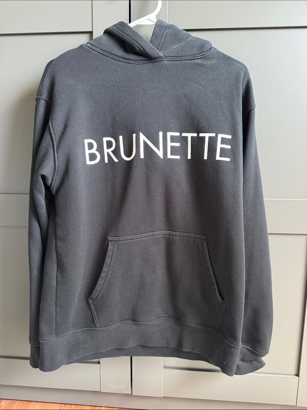 Brunette The Label Black Crewneck Hoodie with White Logo